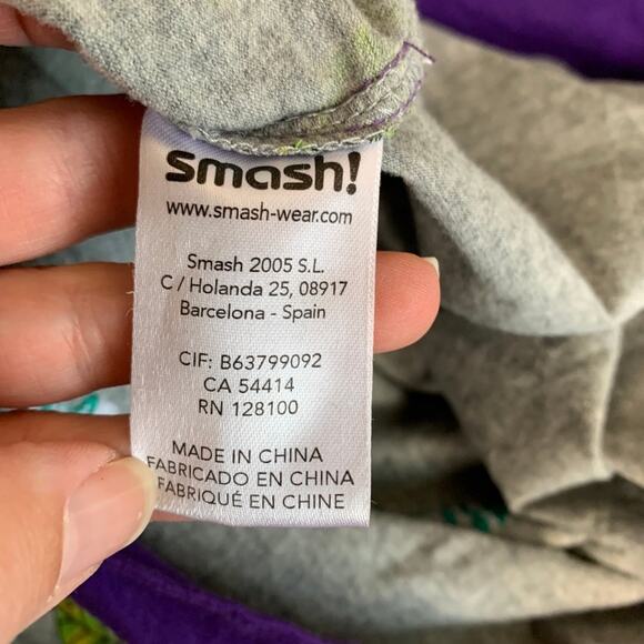 Women's Mini Tank Dress by Smash Size SM Gray With Purple Trim & Floral Design - Picture 8 of 11